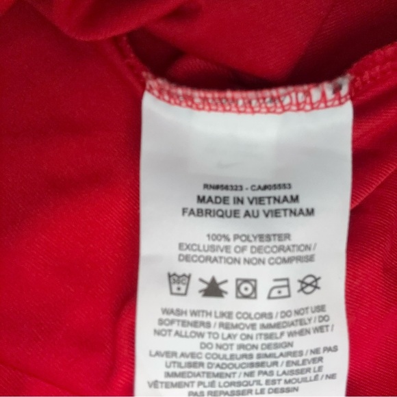 Nike Dri-FIT Red Tee with White Logo - Picture 2 of 3